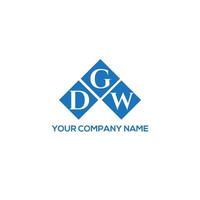 création de logo de lettre dgw sur fond blanc. concept de logo de lettre initiales créatives dgw. conception de lettre dgw. vecteur