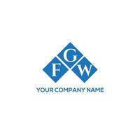 création de logo de lettre fgw sur fond blanc. concept de logo de lettre initiales créatives fgw. conception de lettre fgw. vecteur