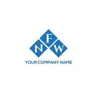 création de logo de lettre nfw sur fond blanc. concept de logo de lettre initiales créatives nfw. conception de lettre nfw. vecteur