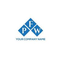 création de logo de lettre pfw sur fond blanc. concept de logo de lettre initiales créatives pfw. conception de lettre pfw. vecteur