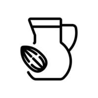 illustration vectorielle de l'icône de la carafe à boisson aux amandes vecteur