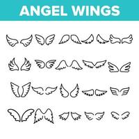 ailes d'ange volant collection icônes définies vecteur