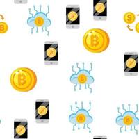 modèle sans couture de vecteur d'icône de crypto-monnaie