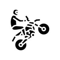 illustration vectorielle d'icône de glyphe de sport extrême de motocross vecteur