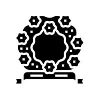 couronne funéraire glyphe icône vecteur illustration isolée