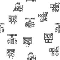 modèle sans couture de vecteur de contenu d'abonnement