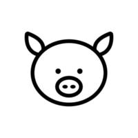 vecteur d'icône de cochon. illustration de symbole de contour isolé