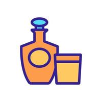 illustration de vecteur d'icône de verre de bouteille de brandy
