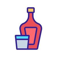 illustration vectorielle de l'icône de verre de bouteille de cognac vecteur