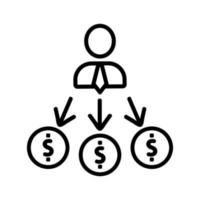 vecteur d'icône d'entreprise affiliée. illustration de symbole de contour isolé