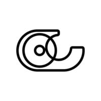 support de ruban transparent icône illustration de contour vectoriel