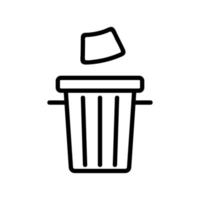 vecteur d'icône d'urne à ordures. illustration de symbole de contour isolé