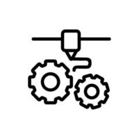 vecteur d'icône d'imprimante d'impression 3d. illustration de symbole de contour isolé