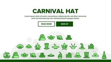 vecteur d'en-tête d'atterrissage de festival de chapeau de carnaval