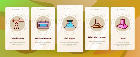 icônes d'intégration de dispositif de hotte définies vecteur