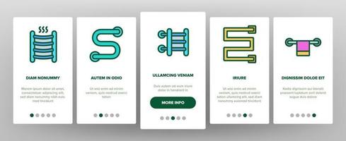 porte-serviettes chauffant onboarding icons set vector