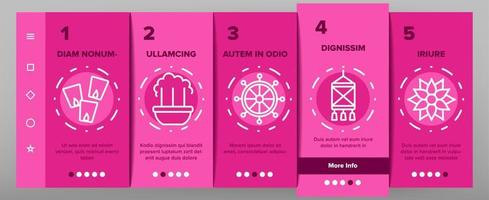 vesak day bouddhisme onboarding icons set vector