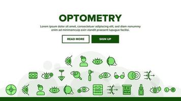 vecteur d'en-tête d'atterrissage de santé oculaire d'optométrie