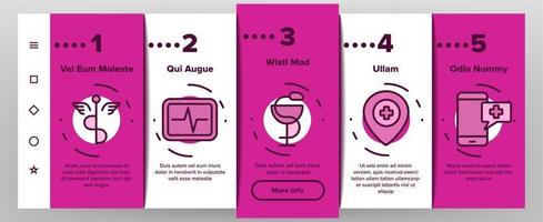 infirmier médecin et infirmière onboarding icons set vector