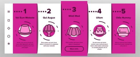 jelly sweet dessert onboarding icons set vector