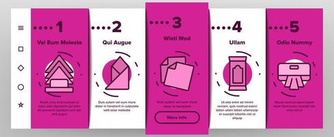 serviette hygiène papier onboarding icons set vector