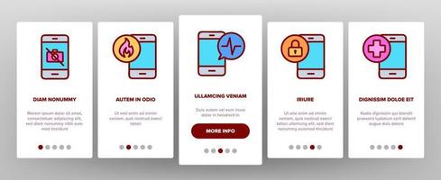 service de réparation de téléphone onboarding icons set vector