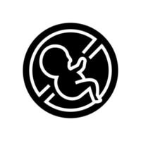 avortement procédure médicale glyphe icône illustration vectorielle vecteur