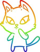 arc-en-ciel, gradient, ligne, dessin, confus, dessin animé, chat vecteur