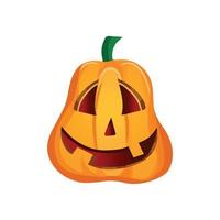 citrouille festive pour halloween sur fond blanc - vecteur