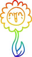 arc en ciel gradient ligne dessin dessin animé heureux fleur vecteur