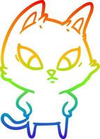 arc-en-ciel, gradient, ligne, dessin, confus, dessin animé, chat vecteur