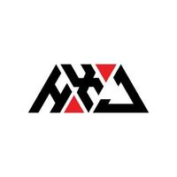 création de logo de lettre triangle hxj avec forme de triangle. monogramme de conception de logo triangle hxj. modèle de logo vectoriel triangle hxj avec couleur rouge. hxj logo triangulaire logo simple, élégant et luxueux. hxj