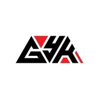 création de logo de lettre triangle gyk avec forme de triangle. monogramme de conception de logo triangle gyk. modèle de logo vectoriel triangle gyk avec couleur rouge. logo triangulaire gyk logo simple, élégant et luxueux. gyk