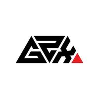 création de logo de lettre triangle gzx avec forme de triangle. monogramme de conception de logo triangle gzx. modèle de logo vectoriel triangle gzx avec couleur rouge. logo triangulaire gzx logo simple, élégant et luxueux. gzx