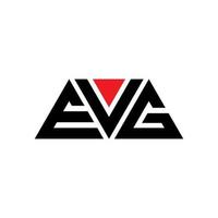 création de logo de lettre triangle evg avec forme de triangle. monogramme de conception de logo triangle evg. modèle de logo vectoriel triangle evg avec couleur rouge. logo triangulaire evg logo simple, élégant et luxueux. evg