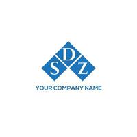 création de logo de lettre sdz sur fond blanc. concept de logo de lettre initiales créatives sdz. conception de lettre sdz. vecteur