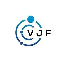 création de logo de technologie de lettre vjf sur fond blanc. vjf initiales créatives lettre il logo concept. conception de lettre vjf. vecteur