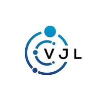 création de logo de technologie de lettre vjl sur fond blanc. vjl initiales créatives lettre il logo concept. conception de lettre vjl. vecteur