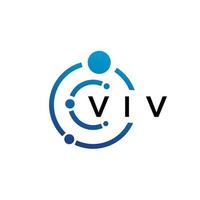 création de logo de technologie de lettre viv sur fond blanc. viv initiales créatives lettre il logo concept. conception de lettre viv. vecteur