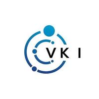 création de logo de technologie de lettre vki sur fond blanc. vki creative initiales lettre il concept de logo. conception de lettre vki. vecteur