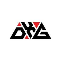 création de logo de lettre triangle dxg avec forme de triangle. monogramme de conception de logo triangle dxg. modèle de logo vectoriel triangle dxg avec couleur rouge. logo triangulaire dxg logo simple, élégant et luxueux. dxg