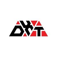 création de logo de lettre triangle dxt avec forme de triangle. monogramme de conception de logo triangle dxt. modèle de logo vectoriel triangle dxt avec couleur rouge. logo triangulaire dxt logo simple, élégant et luxueux. dxt