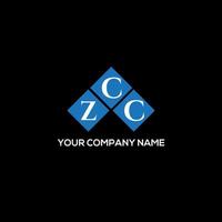 création de logo de lettre zcc sur fond noir. concept de logo de lettre initiales créatives zcc. conception de lettre zcc. vecteur
