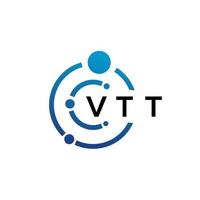 création de logo de technologie de lettre vtt sur fond blanc. vtt initiales créatives lettre il concept de logo. conception de lettre vtt. vecteur