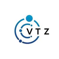 création de logo de technologie de lettre vtz sur fond blanc. vtz creative initiales lettre il concept de logo. conception de lettre vtz. vecteur