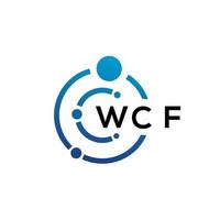 création de logo de technologie de lettre wcf sur fond blanc. wcf initiales créatives lettre il concept de logo. conception de lettre wcf. vecteur