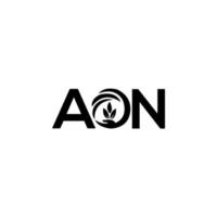 création de logo de lettre aon sur fond blanc. aon concept de logo de lettre initiales créatives. une conception de lettre. vecteur