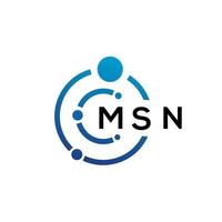 création de logo de technologie de lettre msn sur fond blanc. msn creative initiales lettre il logo concept. conception de lettre msn. vecteur