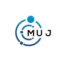 création de logo de technologie de lettre muj sur fond blanc. muj creative initiales lettre il concept de logo. conception de lettre muj. vecteur