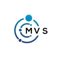 création de logo de technologie de lettre mvs sur fond blanc. mvs creative initiales lettre il logo concept. conception de lettre mvs. vecteur